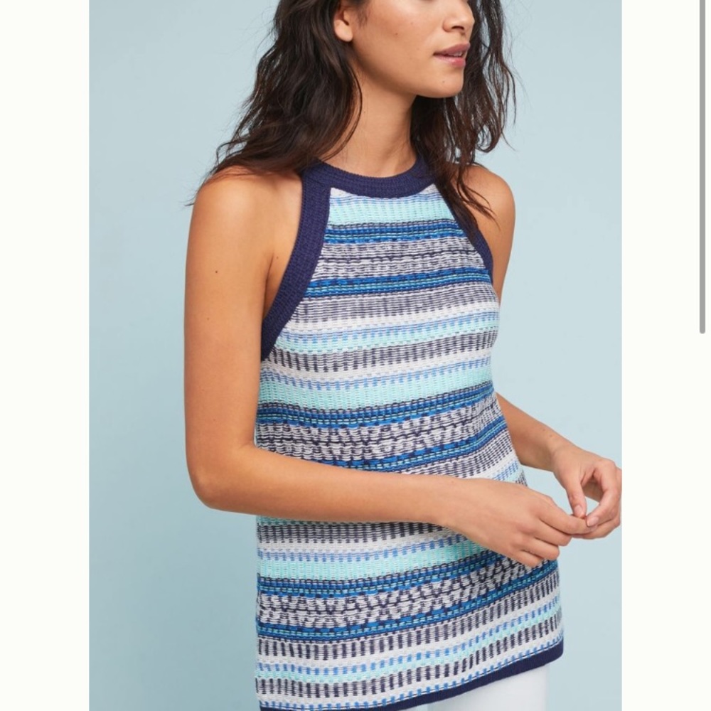 Anthropologie moth Colmar intarsia sweater tank m